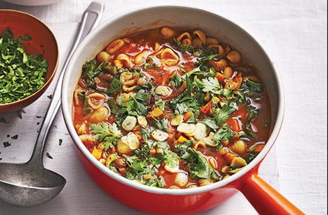Image of "Kale, pasta and cannellini bean soup"