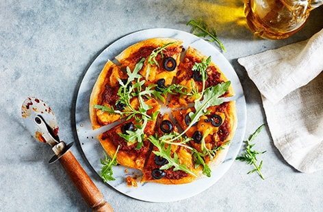 Image of "Homemade flatbread pizza"