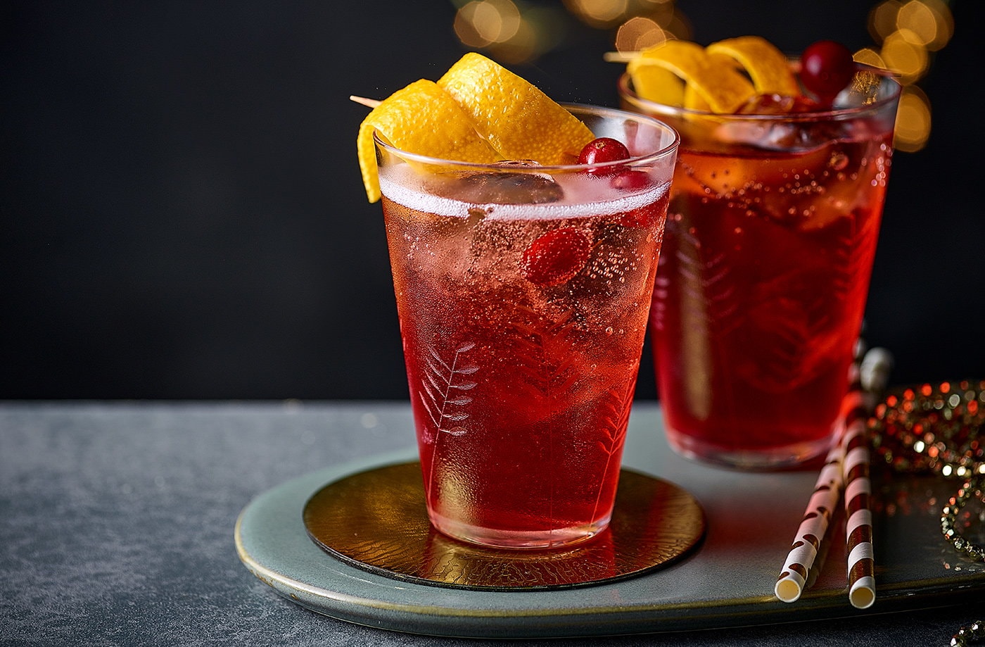 Cranberry Campari spritz