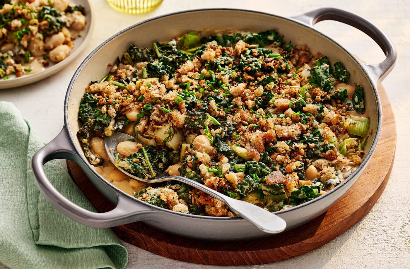 Lucy Parker's creamy leek and butter bean gratin