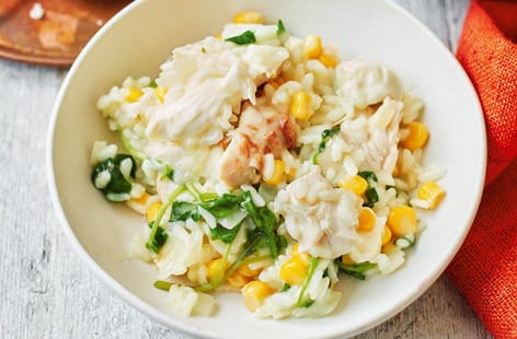 Image of "Chicken, sweetcorn and watercress risotto"