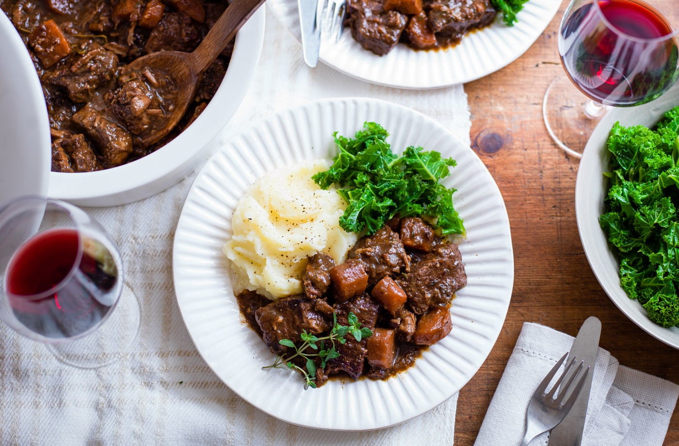 Slow-cooker beef bourguignon