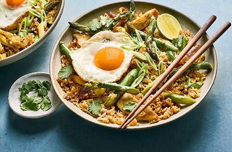 Indonesian-style asparagus fried rice