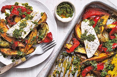 Image of "Chimichurri fish traybake"