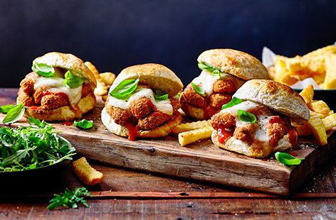 Image of "Chicken parmigiana burgers"