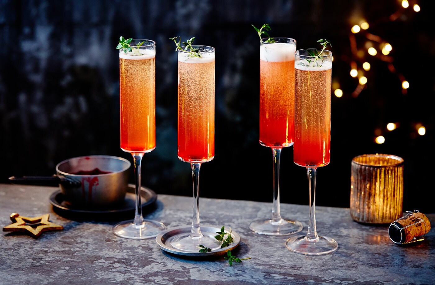 Plum and prosecco fizz