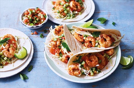 Image of "Mojito prawn tacos"