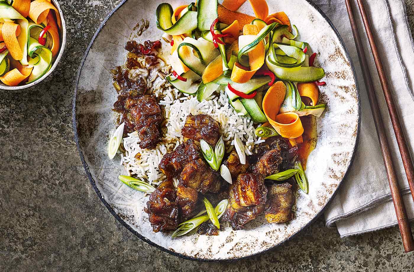 Vietnamese caramel pork with pickled veg