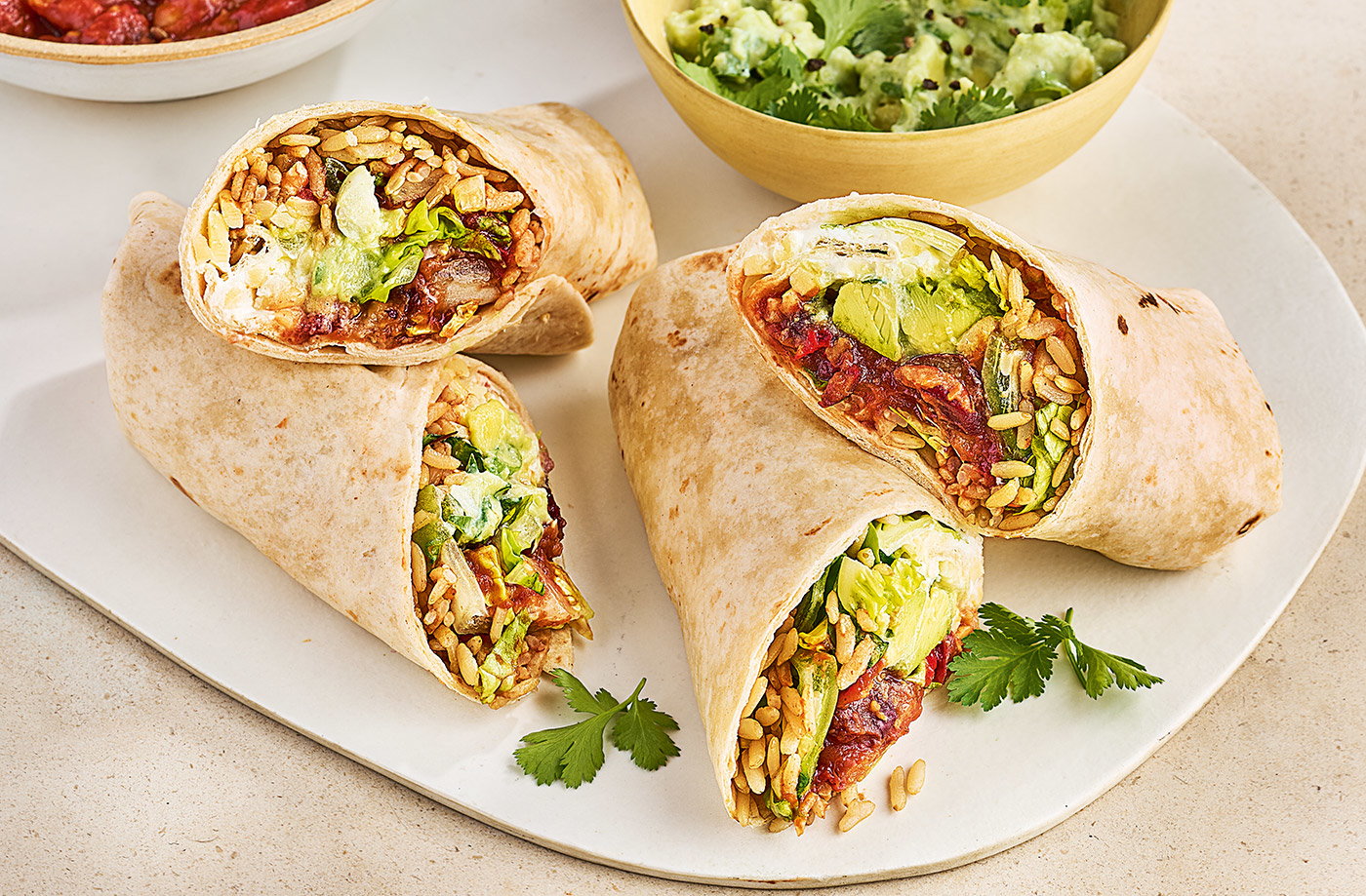 Spicy bean burritos