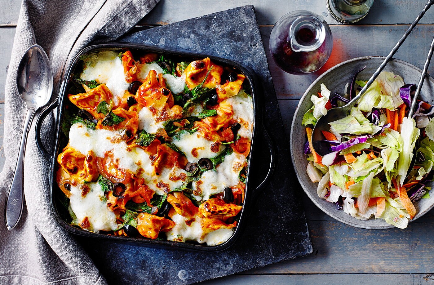 Mozzarella baked tortelloni