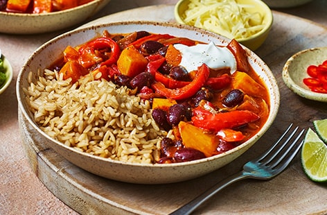 Slow-cooker veggie fajita rice bowl