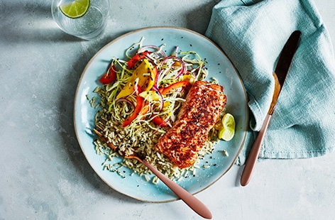 Image of "Cajun salmon with mango slaw"
