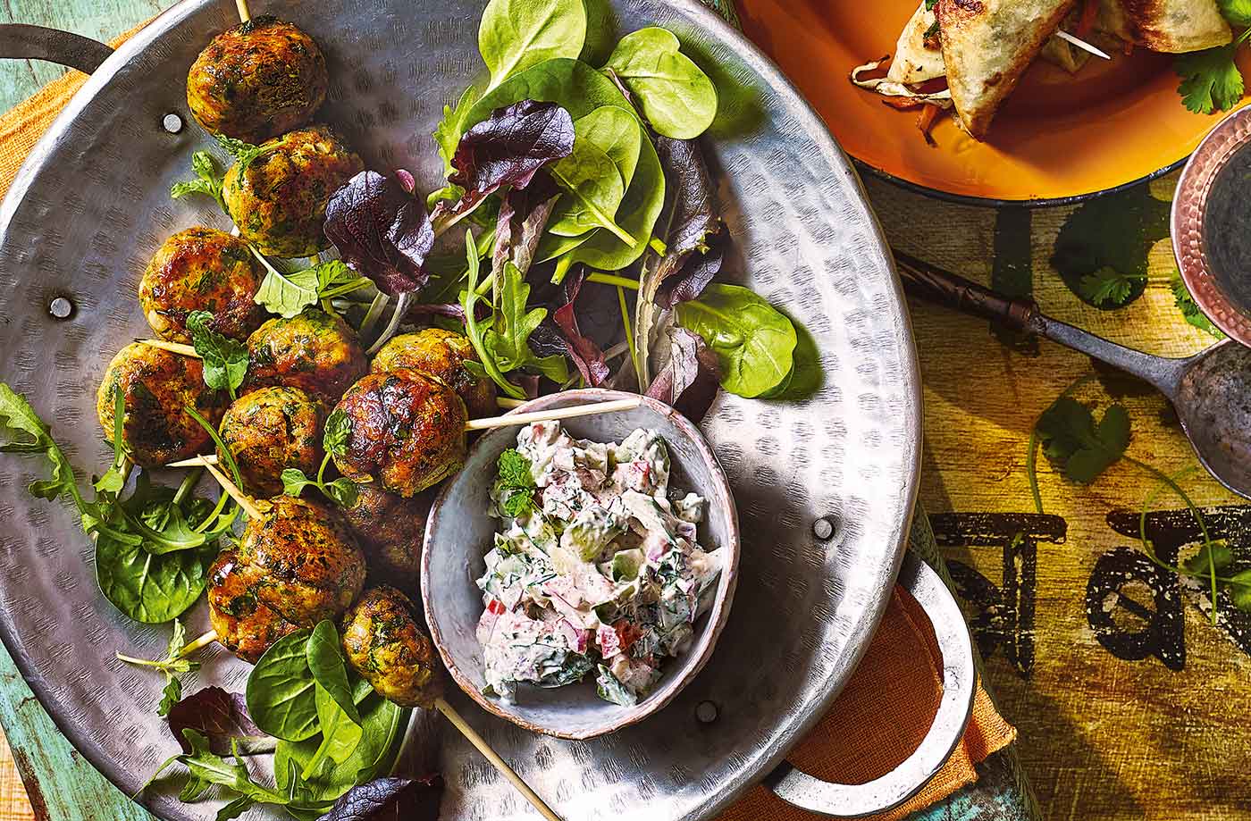 Mini fish tikka kebabs
