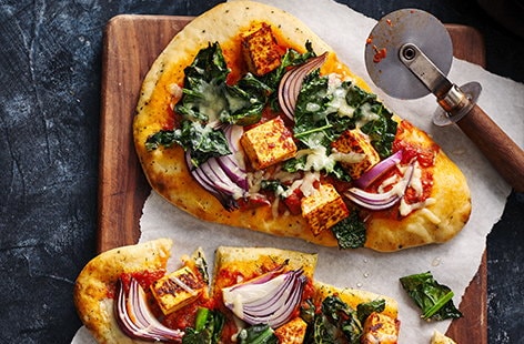 Image of "Indian-inspired naan pizzas"