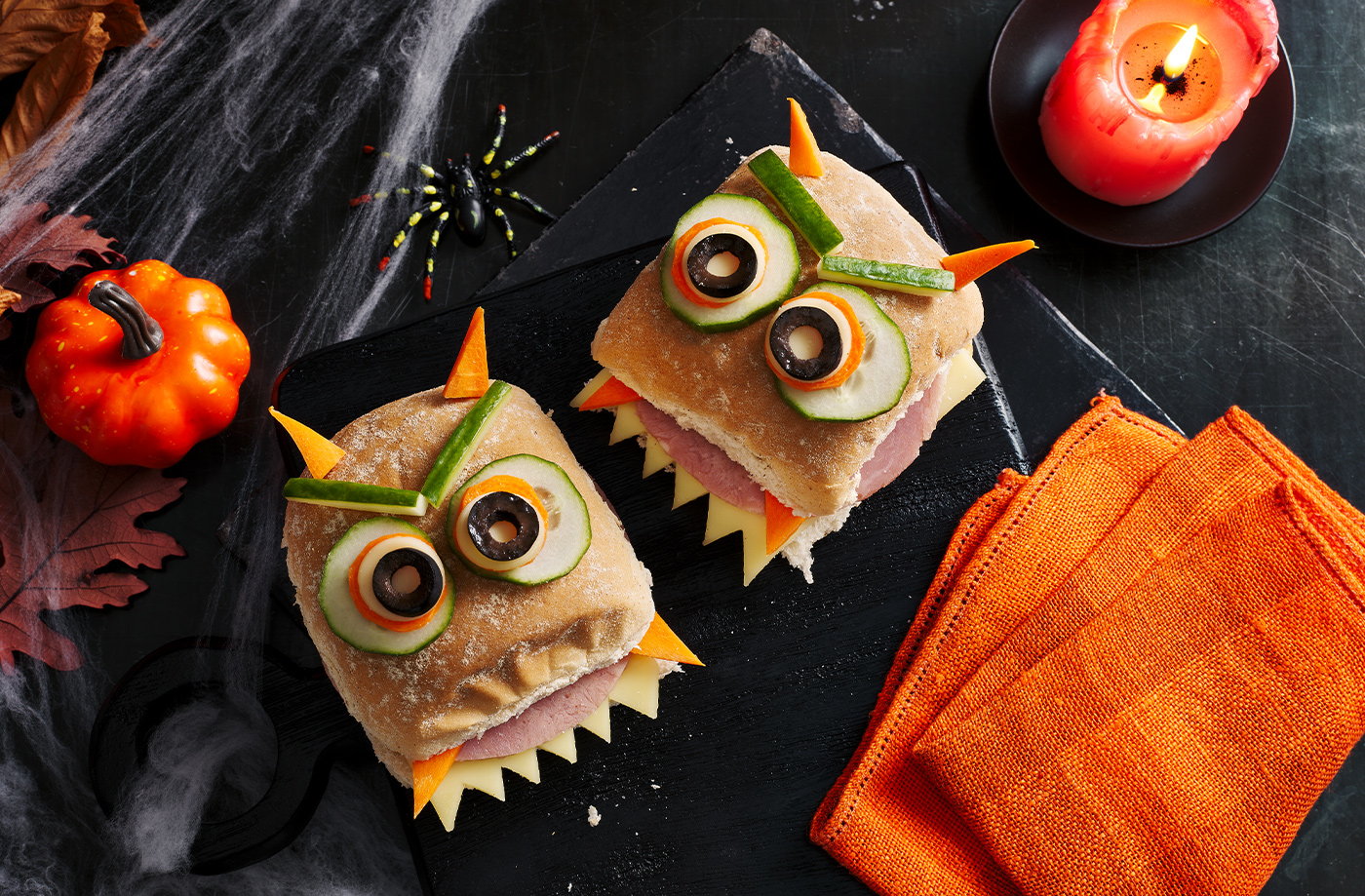 Ham and cheese monster rolls