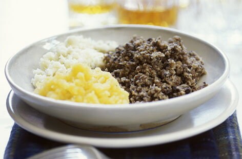 Haggis and mashed potatoes