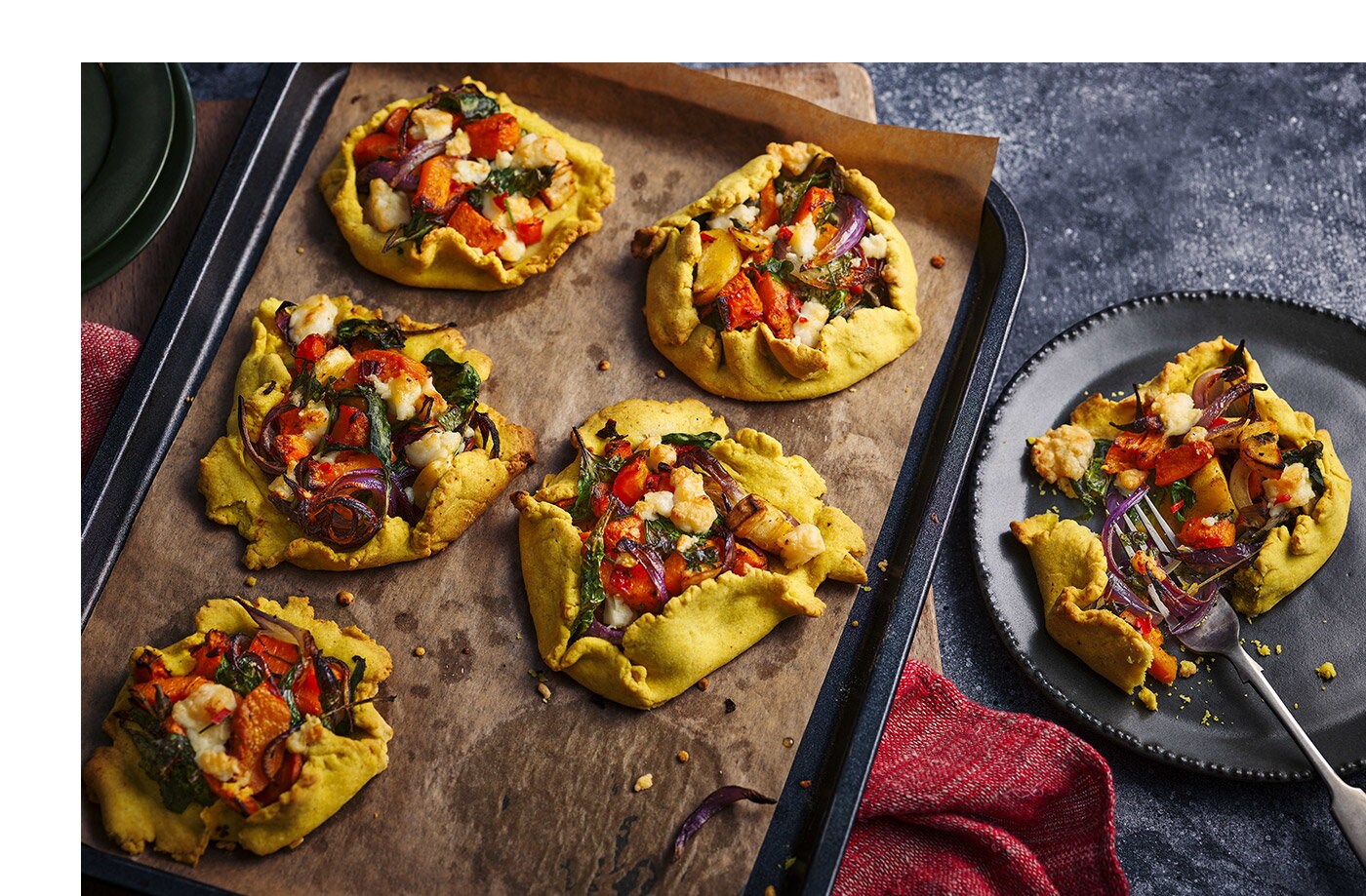 Spiced root veg pies
