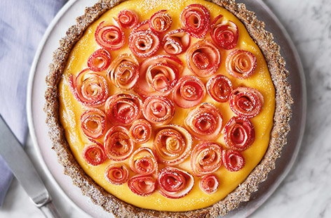Image of "Apple 'rose' custard tart"