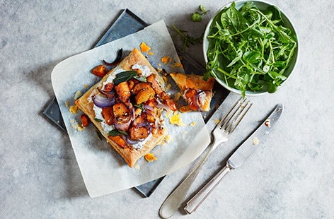 Image of "Sweet potato and sage tart"