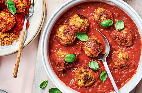 Image of "Chicken, courgette and basil meatballs"