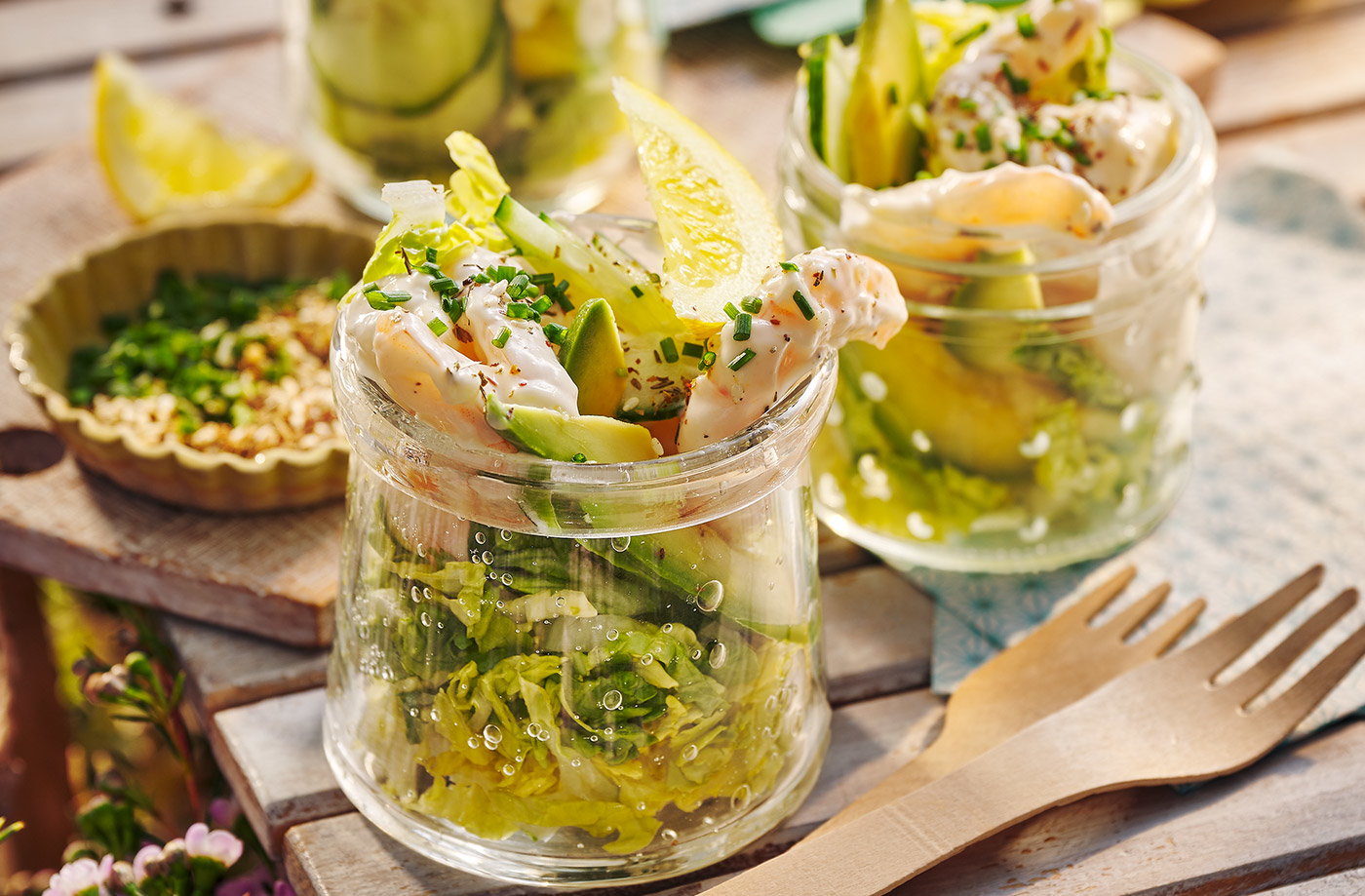 Za'atar prawn cocktail jars