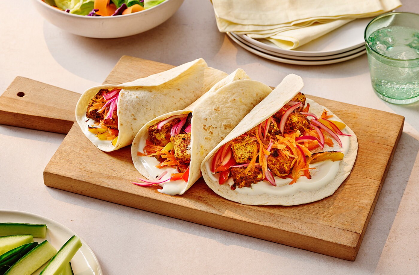 Tofu tikka wraps