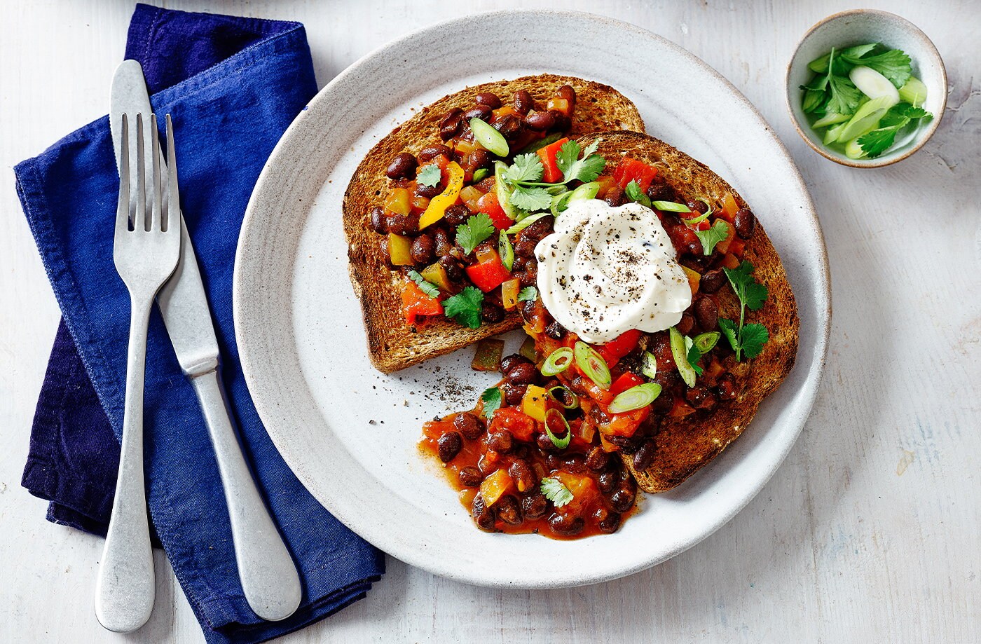 Chilli beans on toast