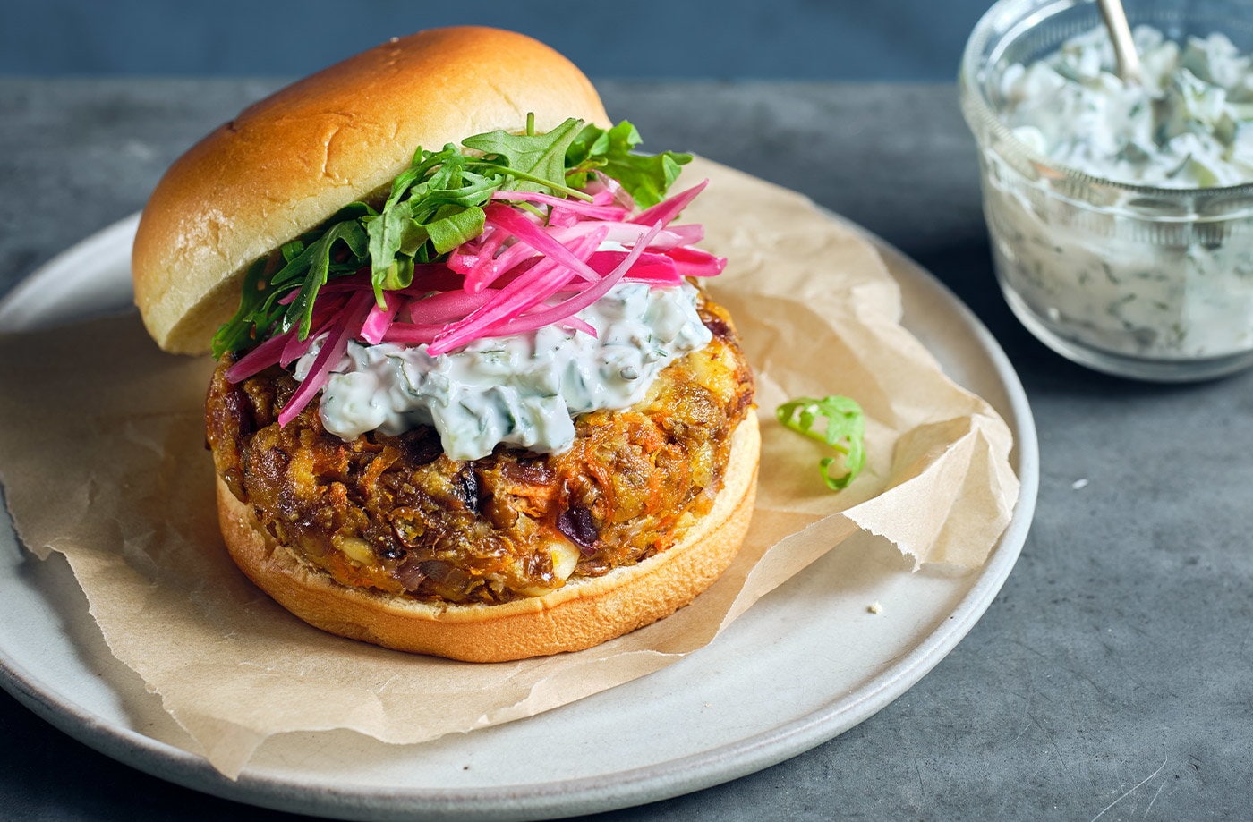 Carrot and feta burgers