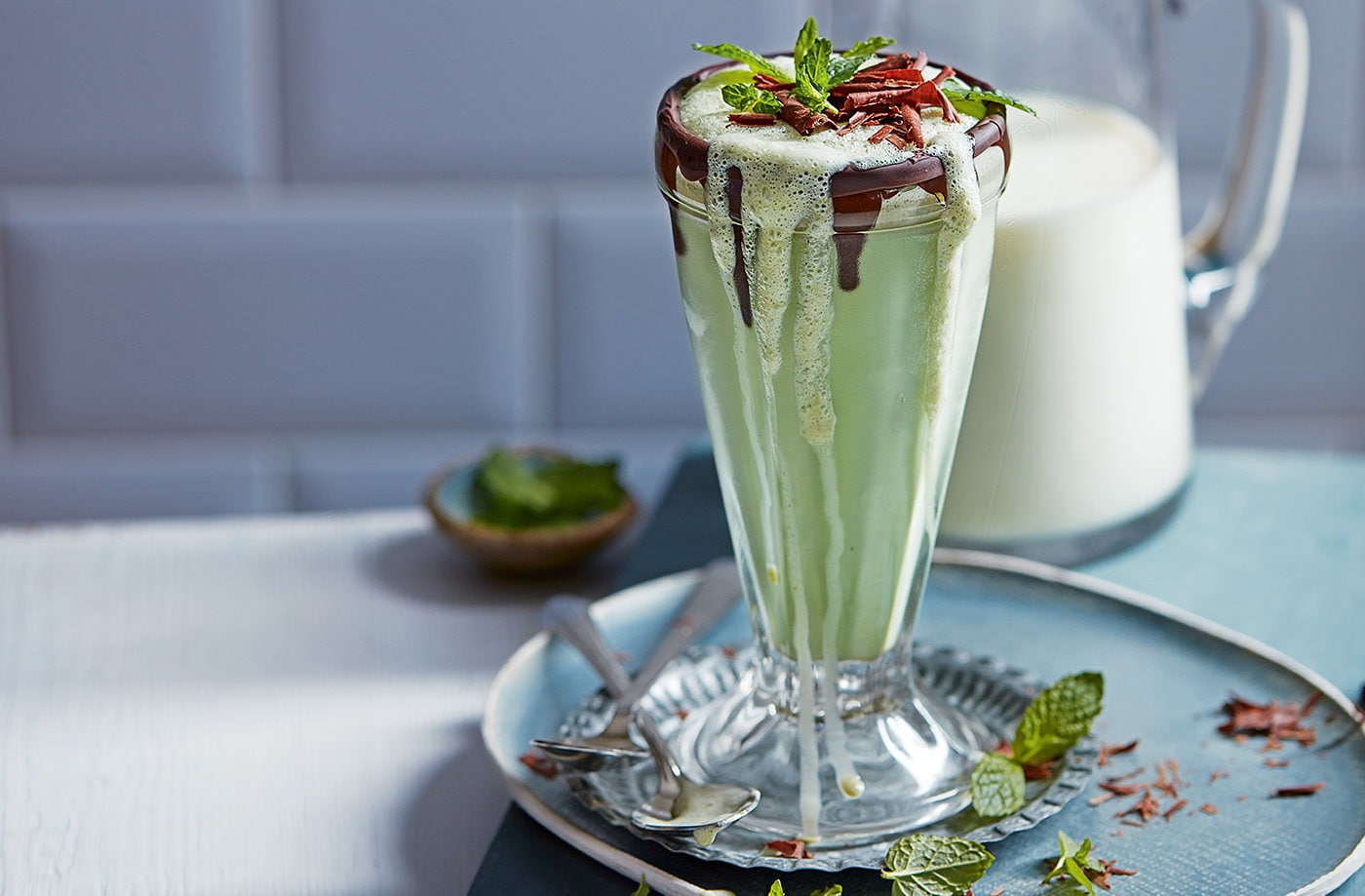 Mint chocolate milkshake