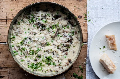 Image of "Marcus Wareing's pea and pancetta risotto"