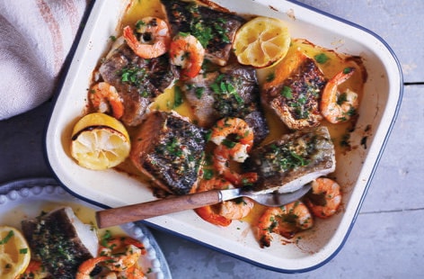 Image of "Mixed seafood roast with lemons and gremolata "