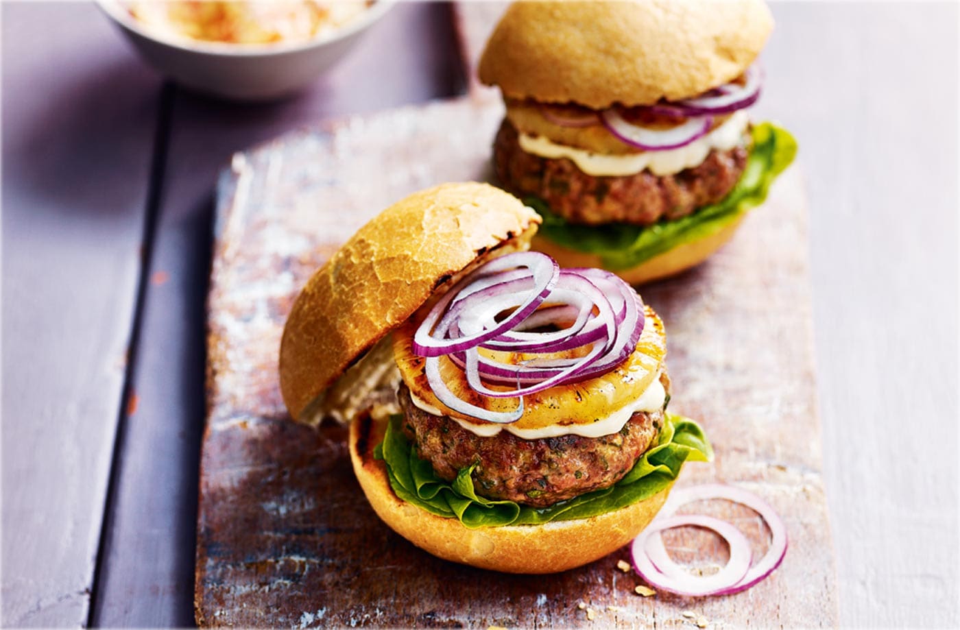 Pork and pineapple burgers