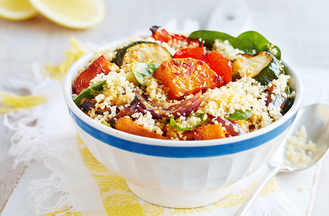 Harissa-spiced vegetable couscous