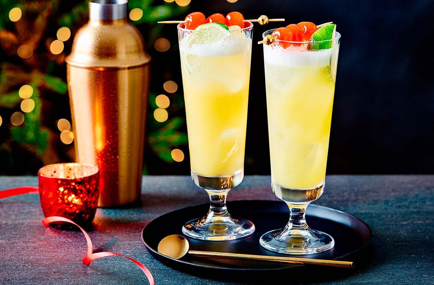 Santa’s Singapore Sling mocktail