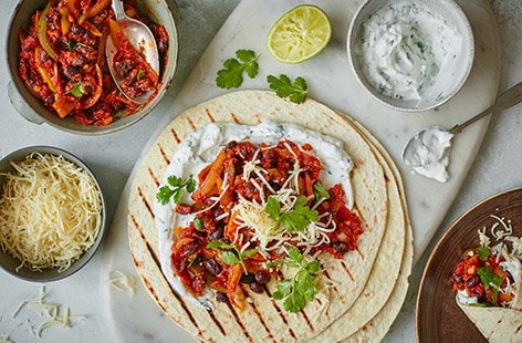 Image of "Veggie bean fajitas"