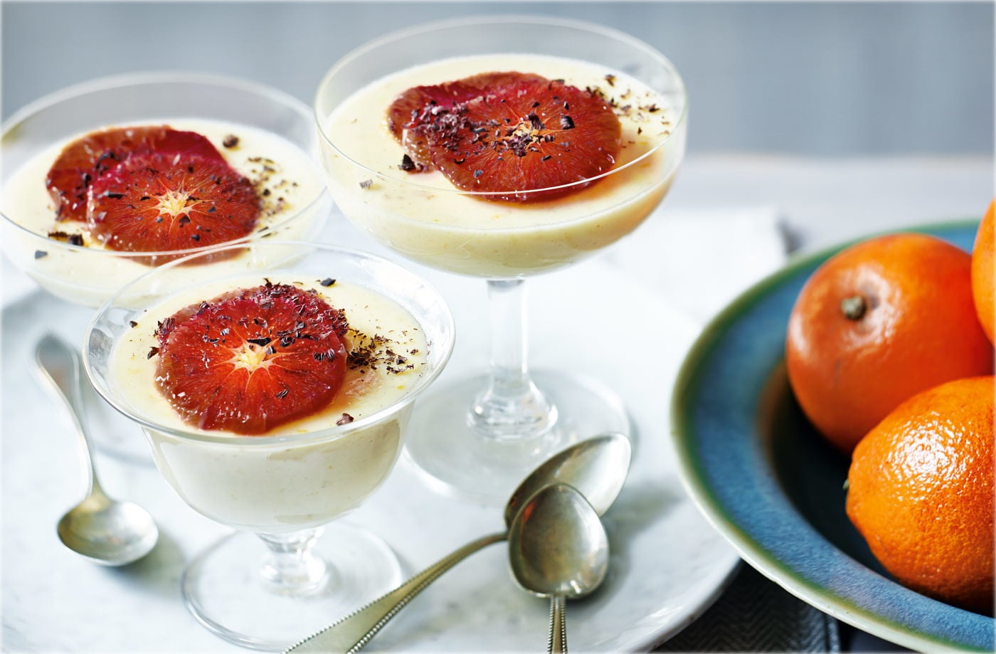 Blood orange possets