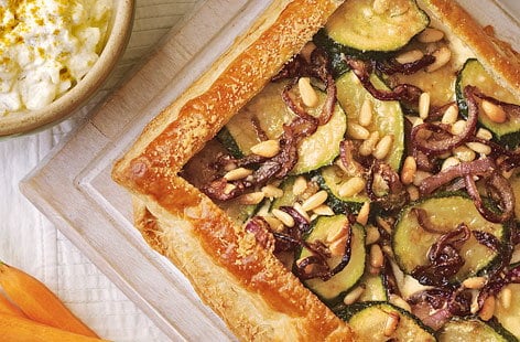 Image of "Courgette and red onion tart"