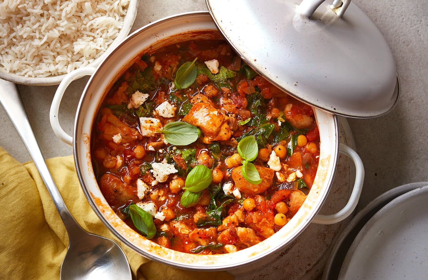 Chicken, tomato and chickpea stew