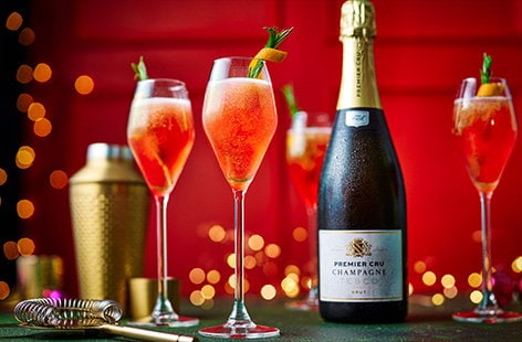 Cranberry and rosemary French 75