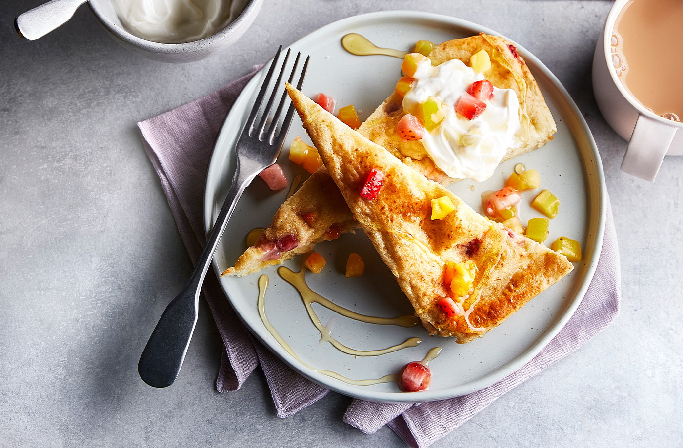 Fruity pancake traybake