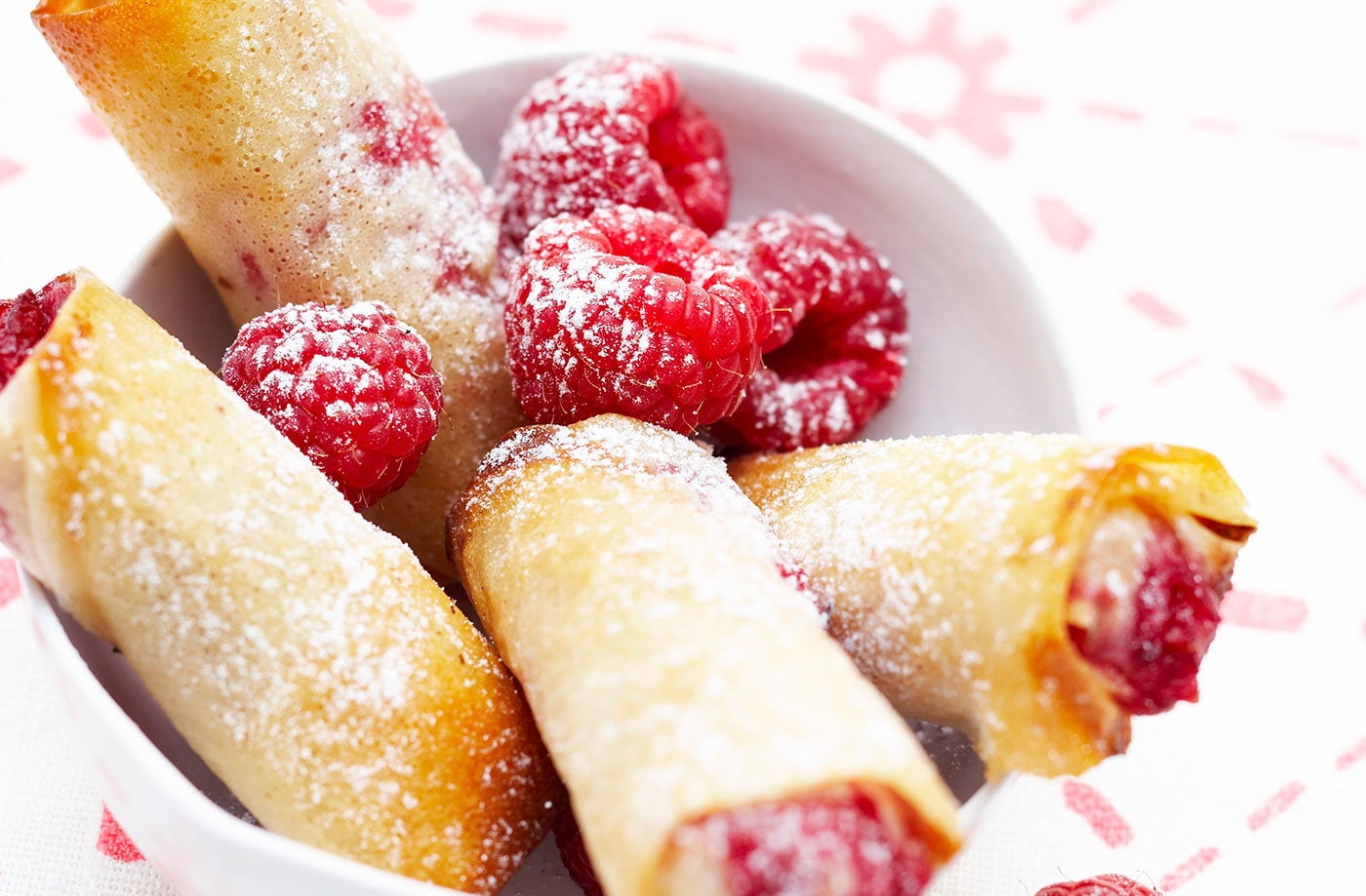 Raspberry and white chocolate nems