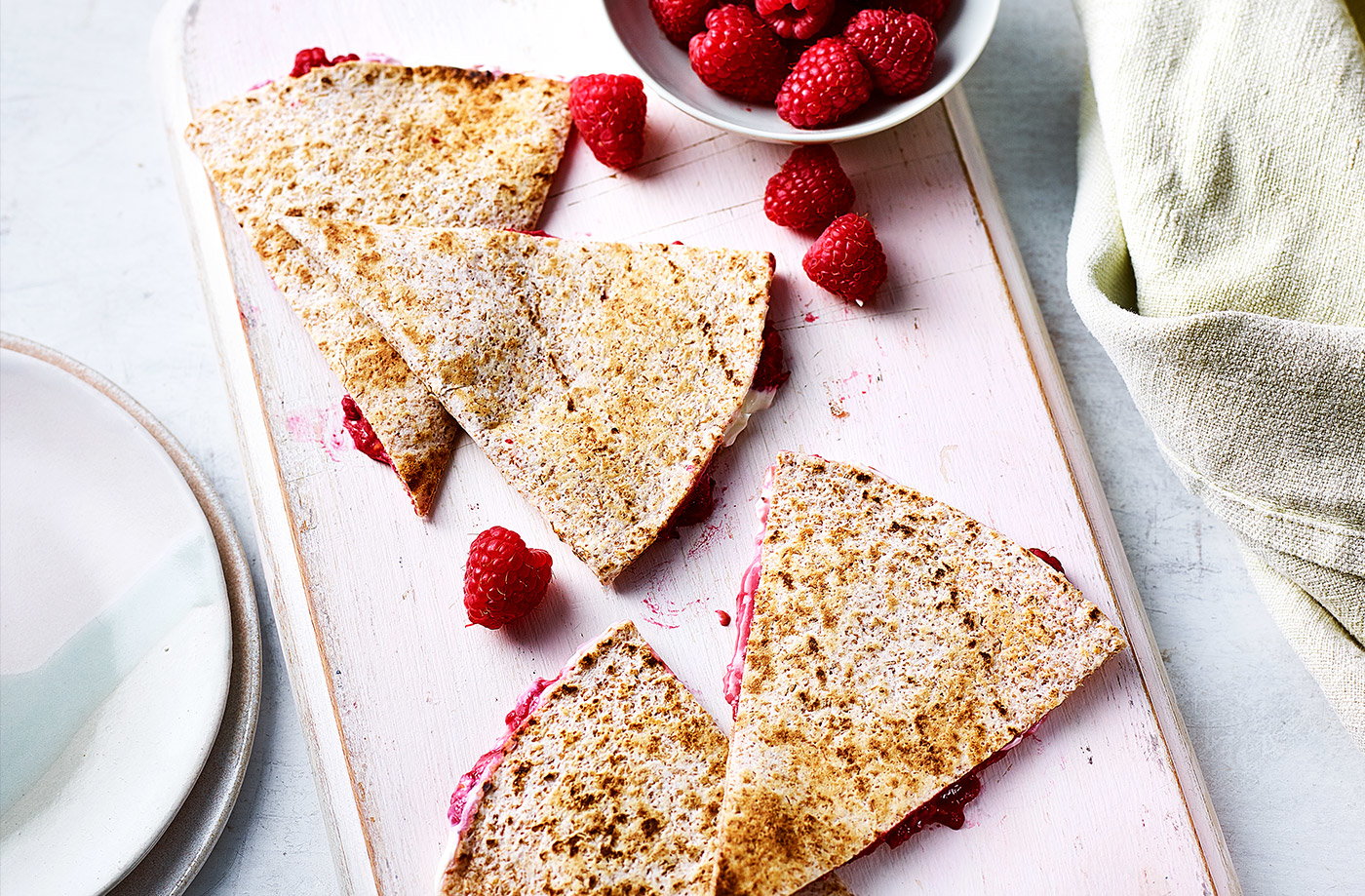 Raspberry quesadillas