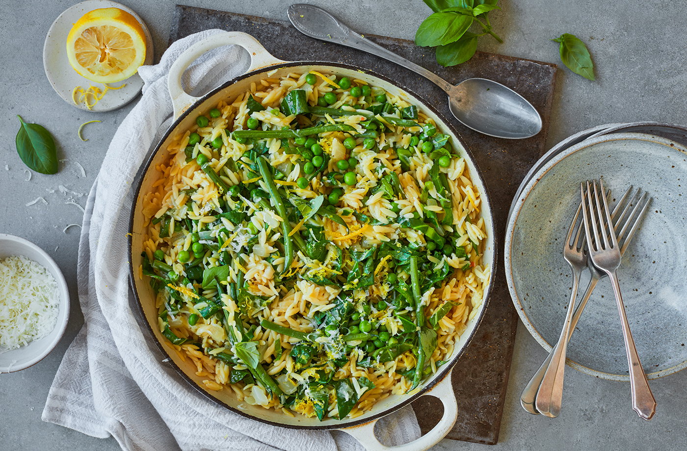 Green orzotto