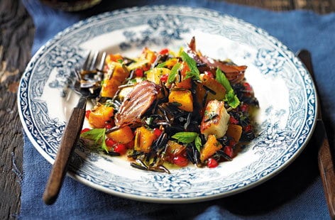 Image of "Warm pumpkin, halloumi and wild rice salad"