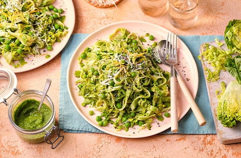 Image of "Little Gem pesto pasta"