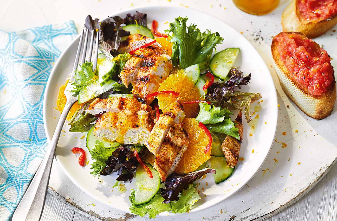 Spanish chicken and orange salad