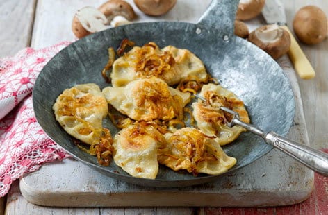 Image of "Mushroom and cabbage pierogi"