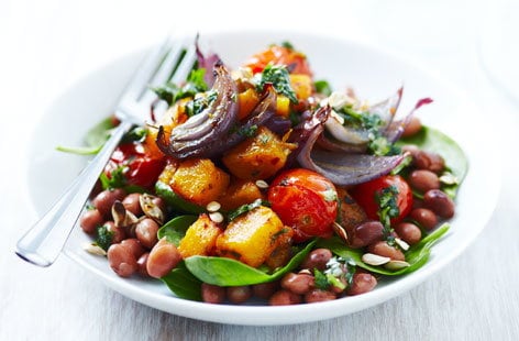 Image of "Roasted butternut squash salad with coriander dressing"