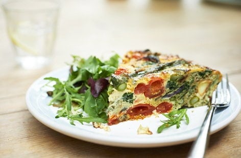 Image of "Asparagus, spinach and new potato frittata"