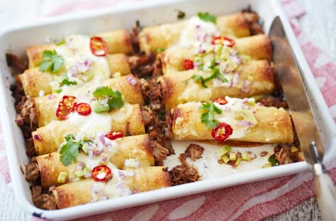 Image of "Spicy slow cooked pork enchiladas"